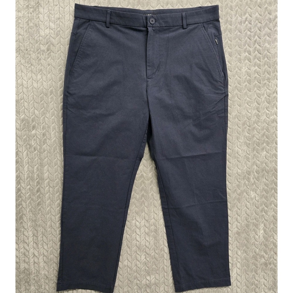 Brady Pants Mens 34x28 Navy Blue Performance Stretch Golf Flat Front‎ Zip Pocket